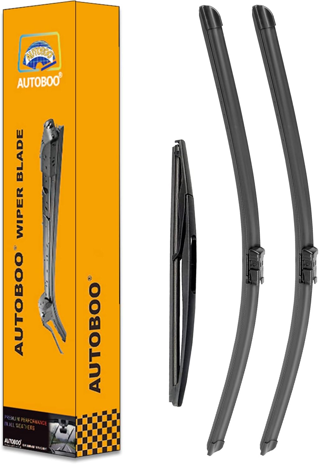 AUTOBOO 24"+21" Windshield Wipers with 11" Rear Wiper Blade Replacement for GMC Acadia Saturn Outlook 2007 2008 2009 2010 2011 2012-Original Factory Quality (Pack of 3) 24"+21"+11"