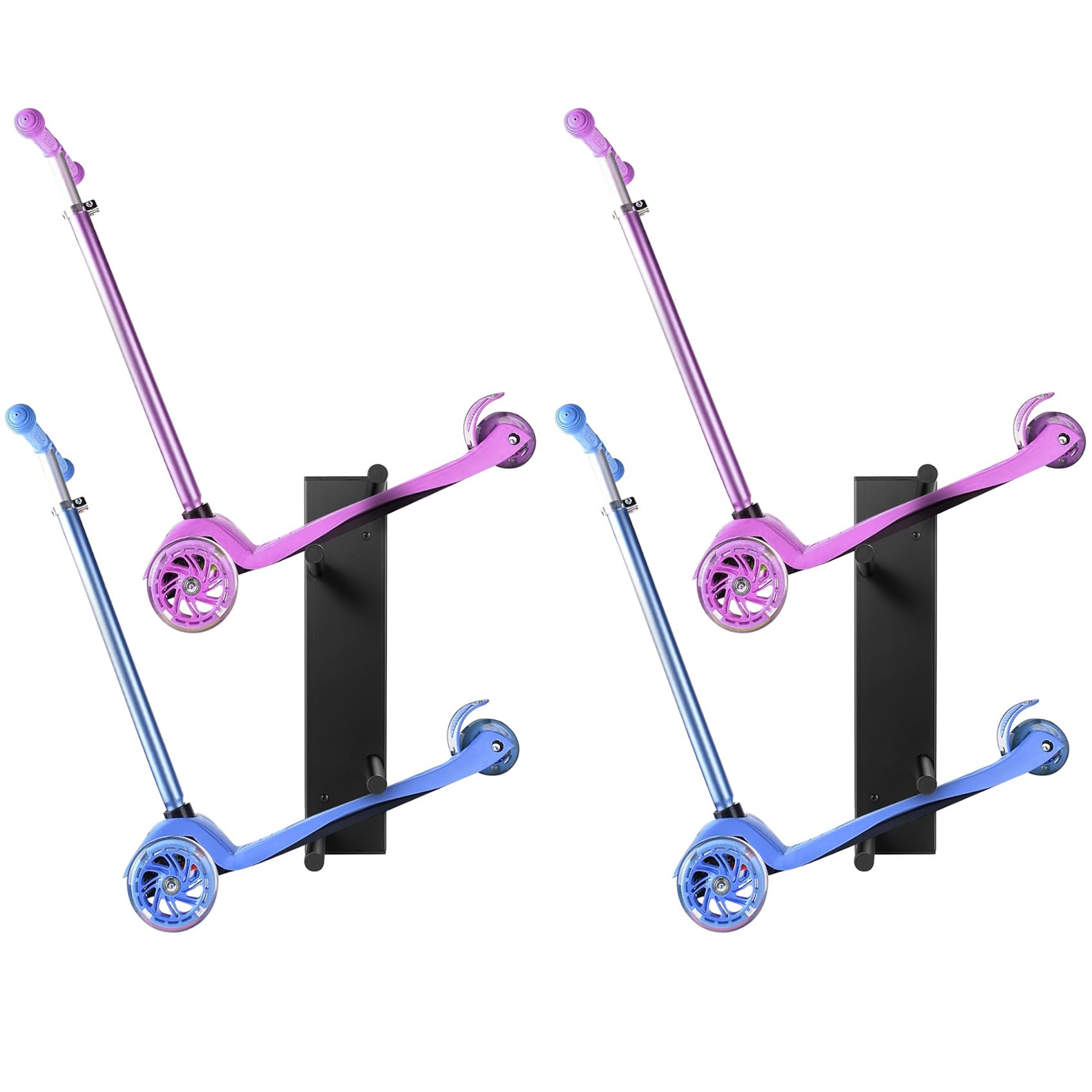 JASIFIO Scooter Wall Mount Scooter - Storage Rack for Garage 2pcs Scooter Hanger Scooter Holder for Adult Scooter/Toddler Scooter/Kids Scooter/Trick Scooter
