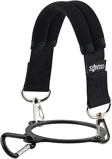 CM Water Bottle Handle Strap Carrier Handle Neoprene Holder Strap with Carabiner for Wide Mouth Bottles, Fits 12 oz to 64 oz Bottle, Black Color