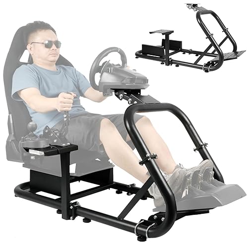 Dardoo G923 Racing Simulator Cockpit Frame Fit for LogitechThrustmasterFanatec G27 G920 G923 G29 T300 T500,Adjustable Driving Wheel Stand, Not