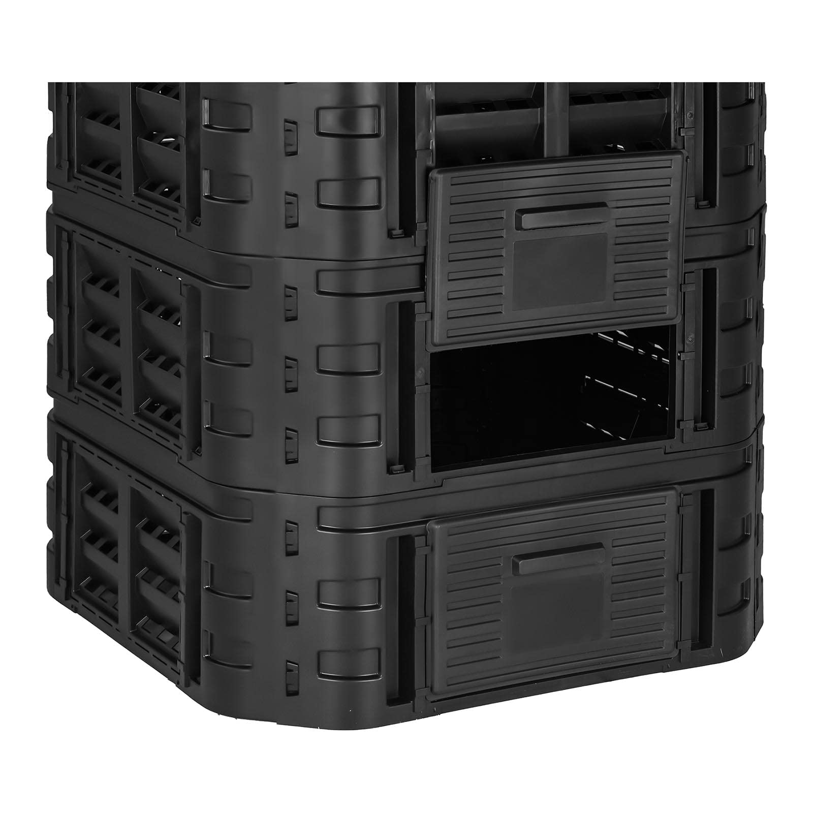 HT-M-COMP-1120 kompostownik ogrodowy, 1120 l, nawadnianie kropelkowe, wentylacja, szybki kompostownik z tworzywa sztucznego, pojemnik na kompost, polipropylen, pojemnik na kompost