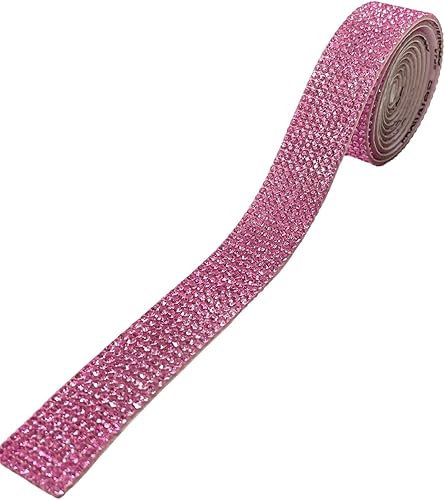 Miniatura 2 de Syntego Rollo de diamantes de imitación autoadhesivos con estampado de leopardo, 1 yarda (36.0 in) 8 filas de diamantes de imitación de cristal