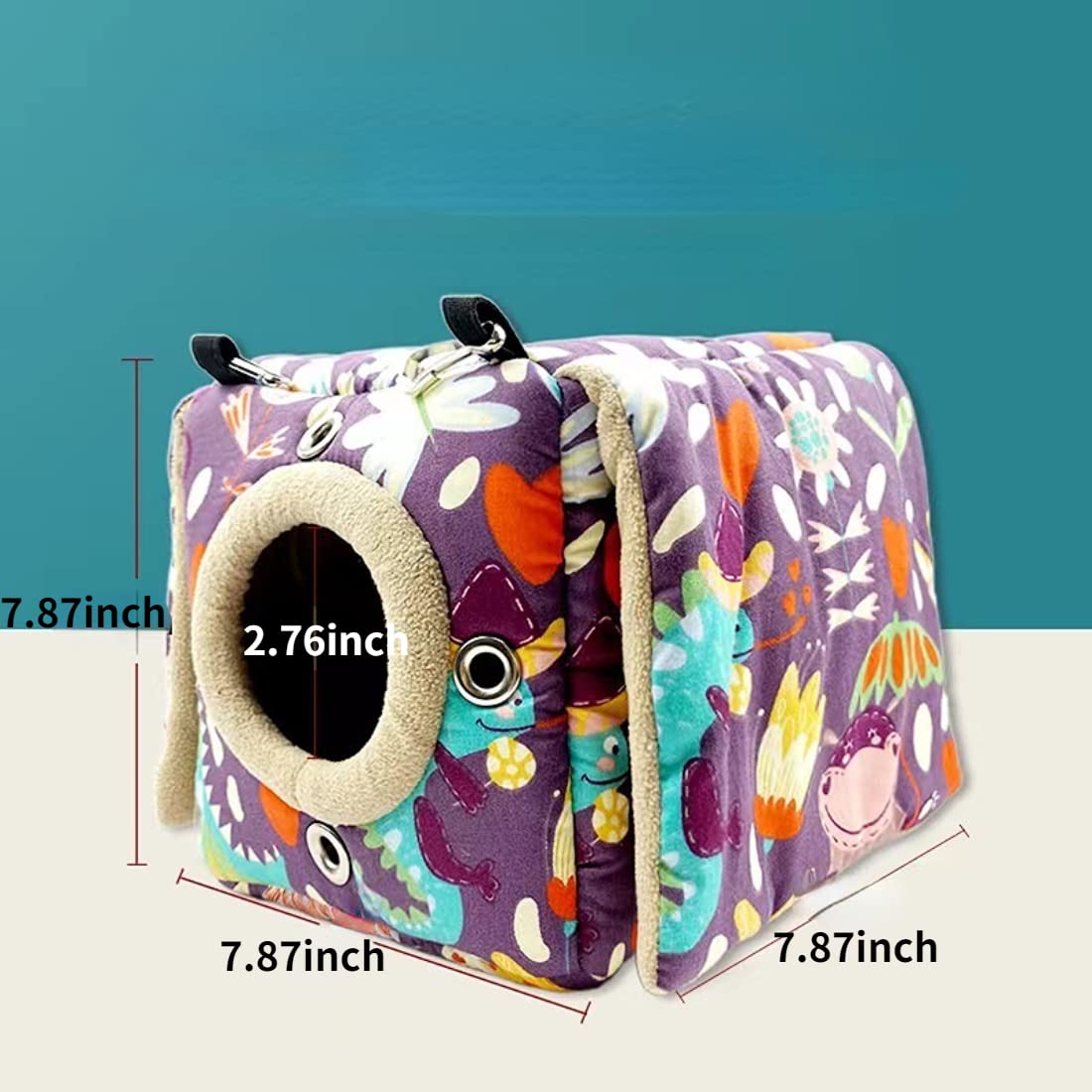 Casa grande de invierno cálida para pájaros, cama para pájaros para jaula, nido de loro, caseta de cobertizo para cuatro estaciones, fácil de instalar para tortolitos cuáqueros (morado,