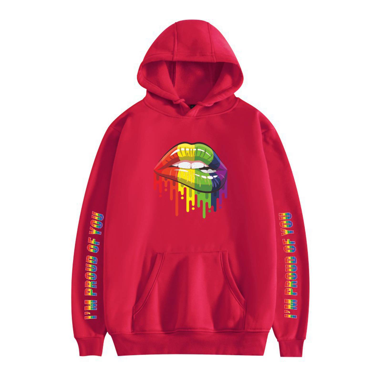 keepmore Unisex Casual Hoodie - LGBT Gay Pride Rainbow Prints Lesbian Pullover Sweatshirts