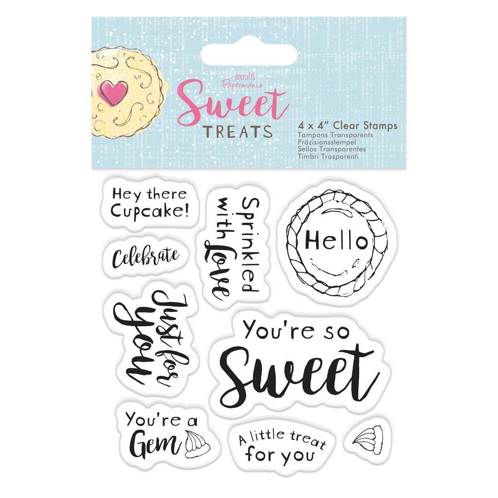 Papermania 4 x 4 Clear Stamp - Sweet Treats Sentiments