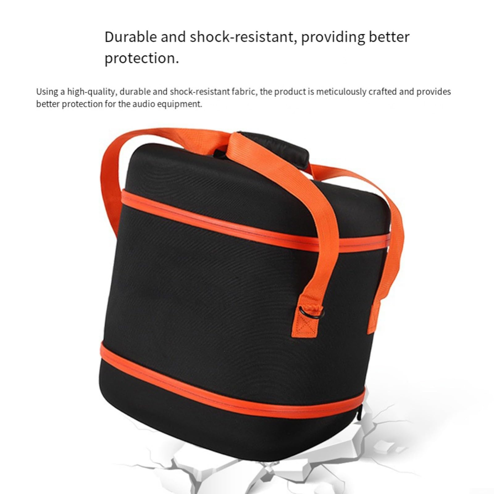 EVA Storage Case 2 con borsa per microfono, custodia rigida antiurto per il trasporto, 33,5 x 28 x 36 cm, nero per arancione (nero)