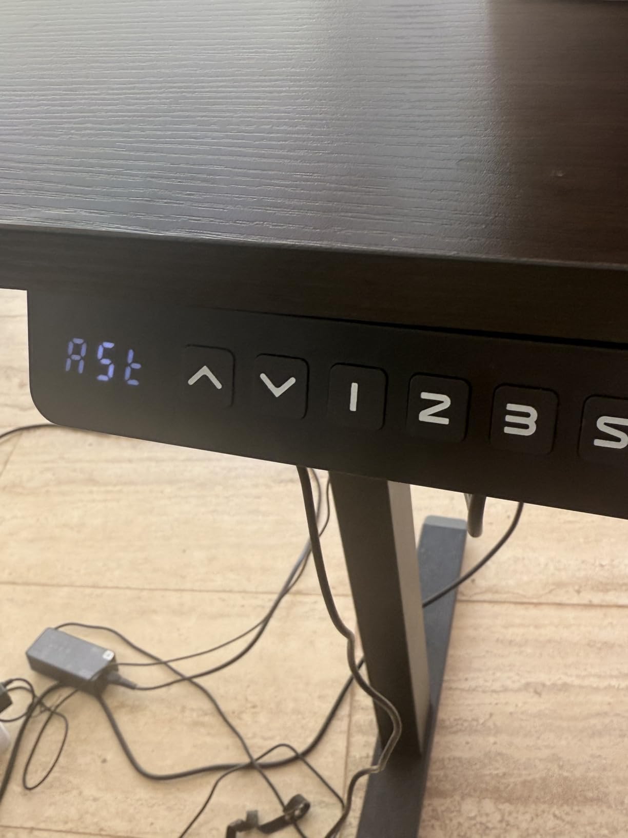 Desk control panel displaying an error code
