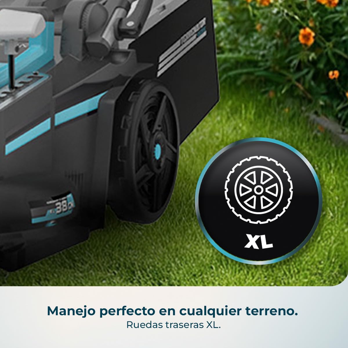 Cecotec Cortacésped de Batería sin Cable Terrenator E3 Liberty Z Plus. Motor sin Escobillas Brushless, Funciona 2 Baterías 21V 4Ah, Cambio Altura Sistema Z-Tech, Ancho 38cm, Depósito 40L