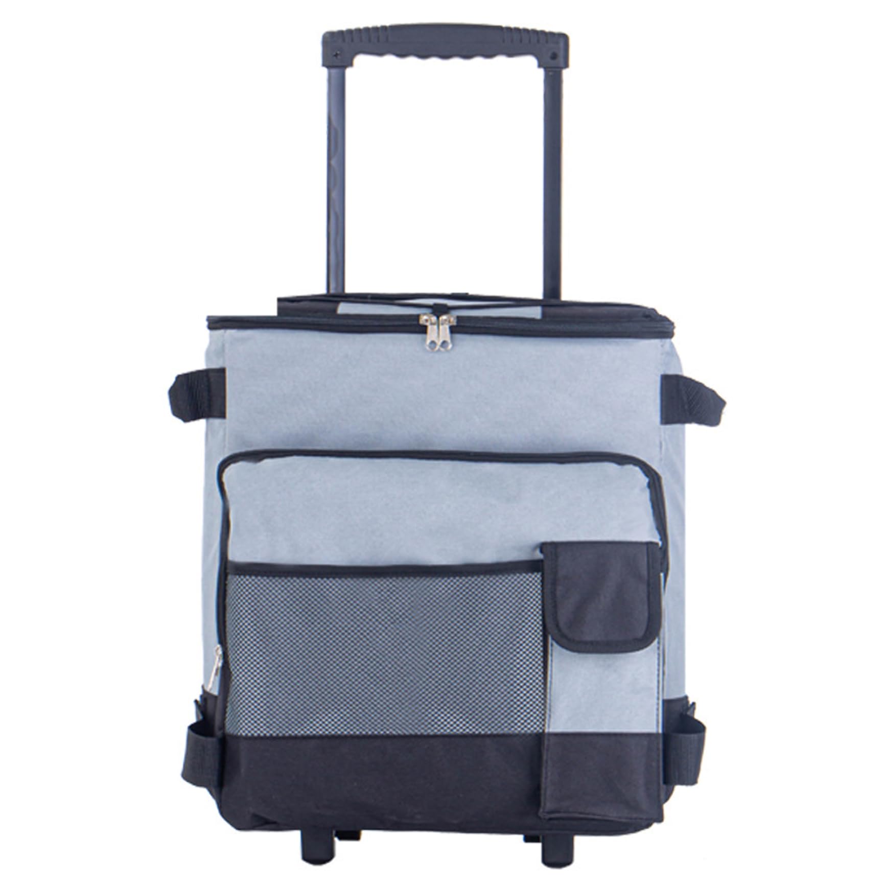 43L Grande glacière avec roues et traction, refroidisseur de plage portable gris avec roues refroidisseur de camping doux imperméable - refroidisseur à roulettes Chariot à pliage multiple refroidis