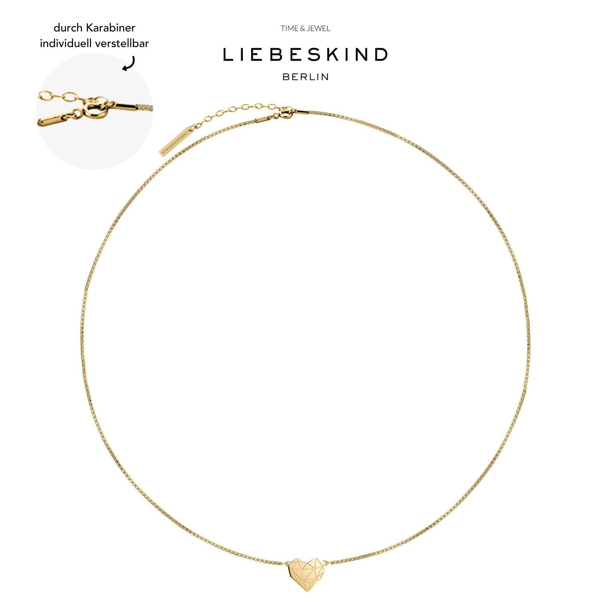 LIEBESKIND BERLIN Herz-Halskette für Damen – Edelstahl-Kette mit liebevollem Herzanhänger – In verschiedenen Farben und Ausführungen – Romantische Geschenkidee