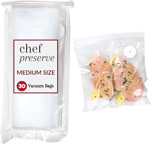 Chef Preserve Bolsas reutilizables selladoras al vacío para alimentos, 30 bolsas medianas sin BPA (10 x 11 pulgadas), para almacenamiento de