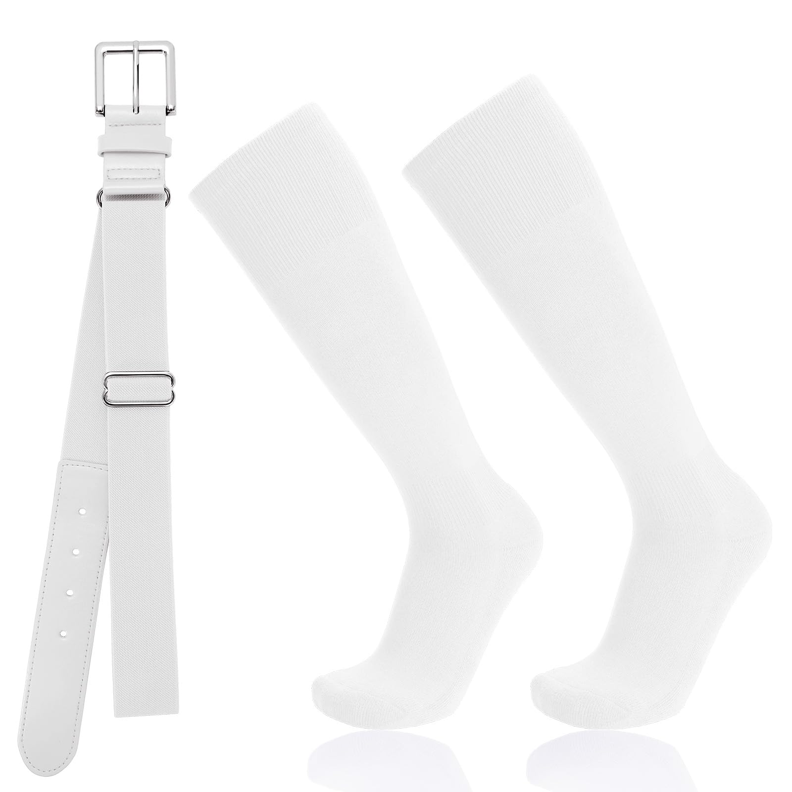 Baseball Socks and Belt Combo for Youth Adult - Softball Socks and Belt for Boys and Girls