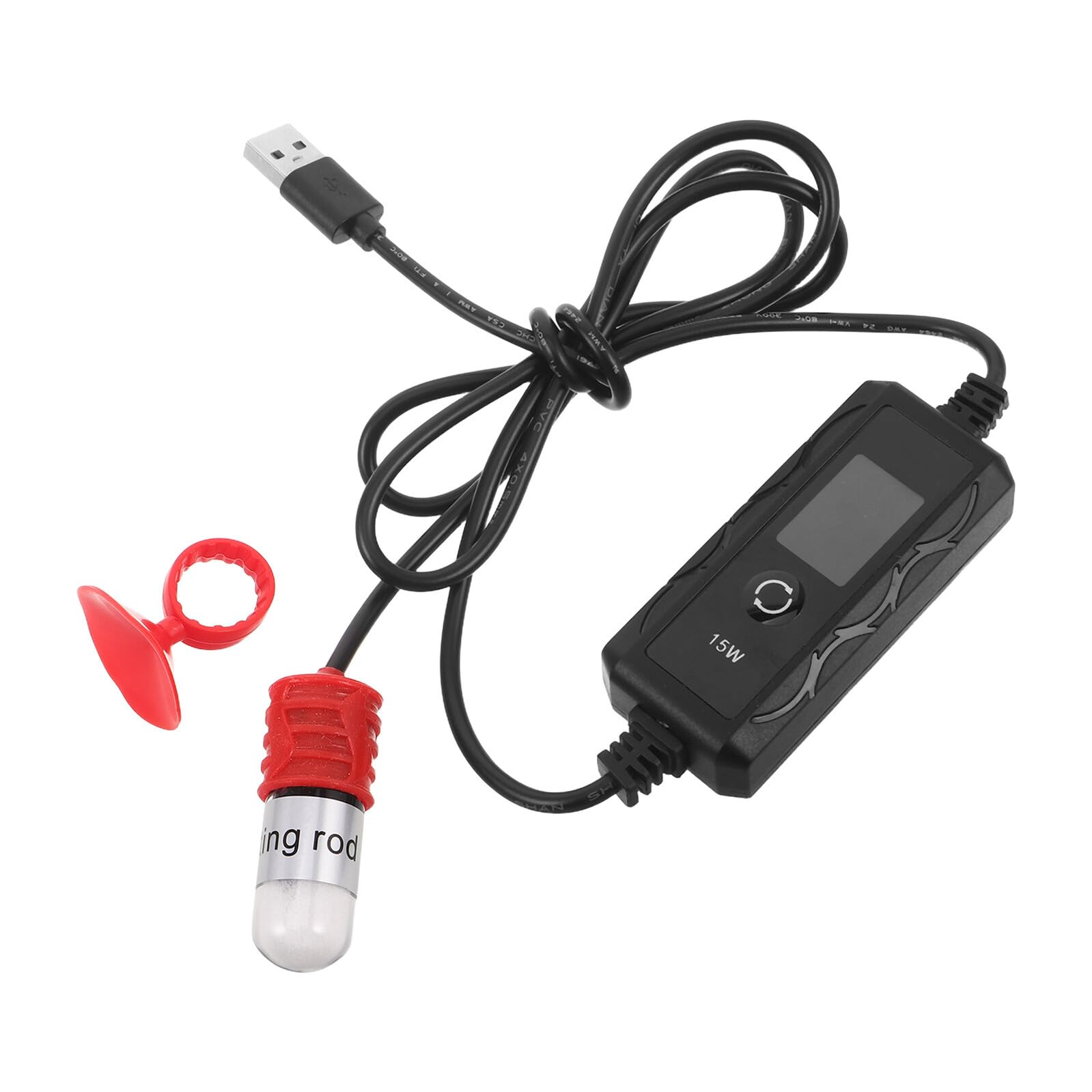 Calentador de acuario USB ajustable de 15W para agua dulce de tortugas