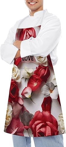 Miniatura 4 de Paper Among Flowers Apron Waterproof Adult Bib Apron with Pockets Chef Aprons Long Style Women Men Aprons for Home Kitchen Cooking Baking Gardening