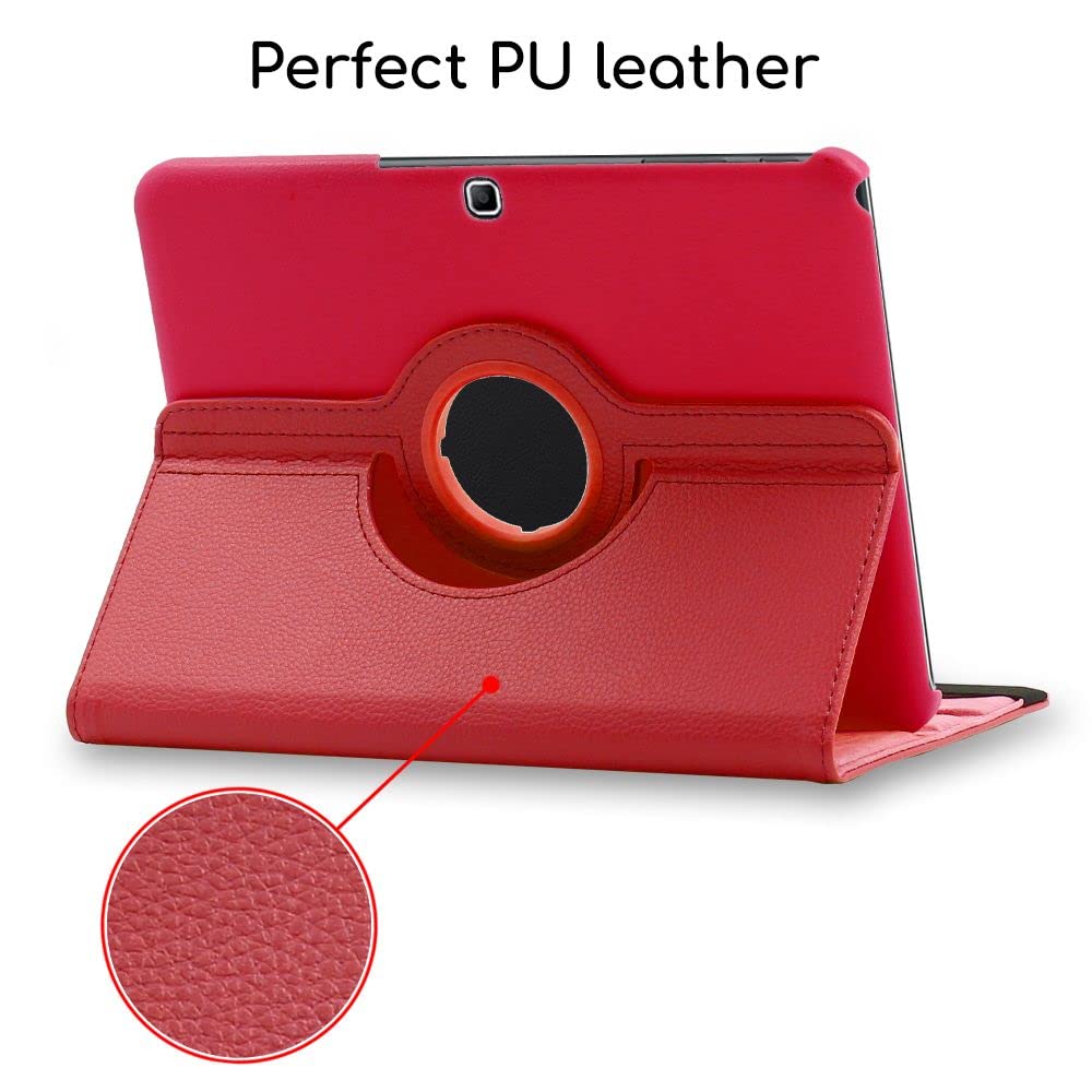 ebestStar - Coque pour Samsung Galaxy Tab 4 10.1 SM-T530, T533 T531 T535, Etui Rotatif 360, Housse Protection PU Cuir, Rose + Verre Trempé