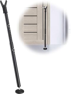 Door Security Bar，1-1/8Inch Diameter &35-41.7 Inch Adjustable Heavy Duty Security Door Door Jammer Security Bar for Home Hotel Apartment Travel（Black）