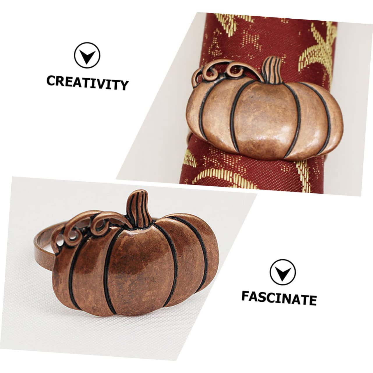 Ciieeo 18 STK Kürbis Serviettenringe Elch Weihnachtsserviettenschnalle Kürbistische Thanksgiving-servietten Blattserviettenringe Serviettenringe Aus Blattgold Nussknacker Legierung Coffee