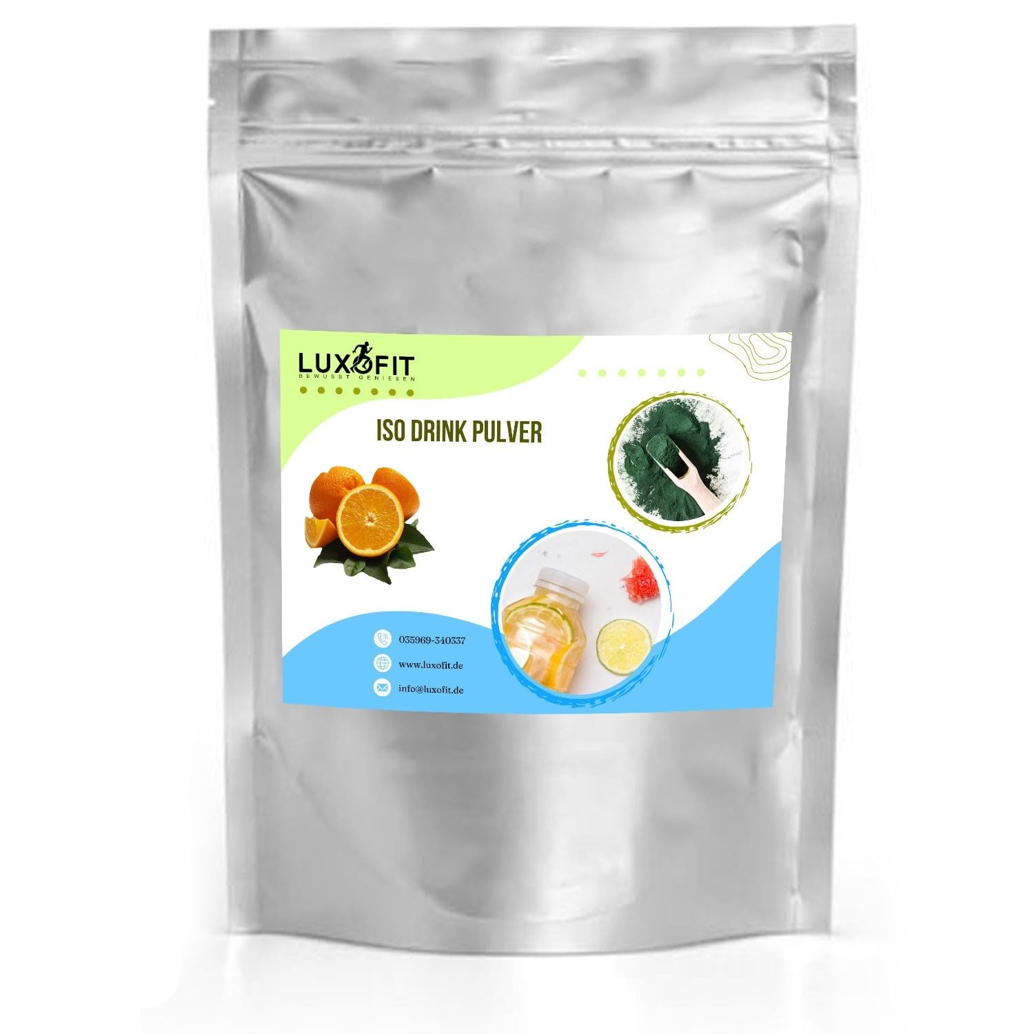 Luxofit Orange Getränk isotonisch Iso Drink Pulver, Sportler Getränkepulver, Elektrolytgetränk für Leistungssteigerung, Natürliche Farbstoffe, einfache Zubereitung (10 Kg)