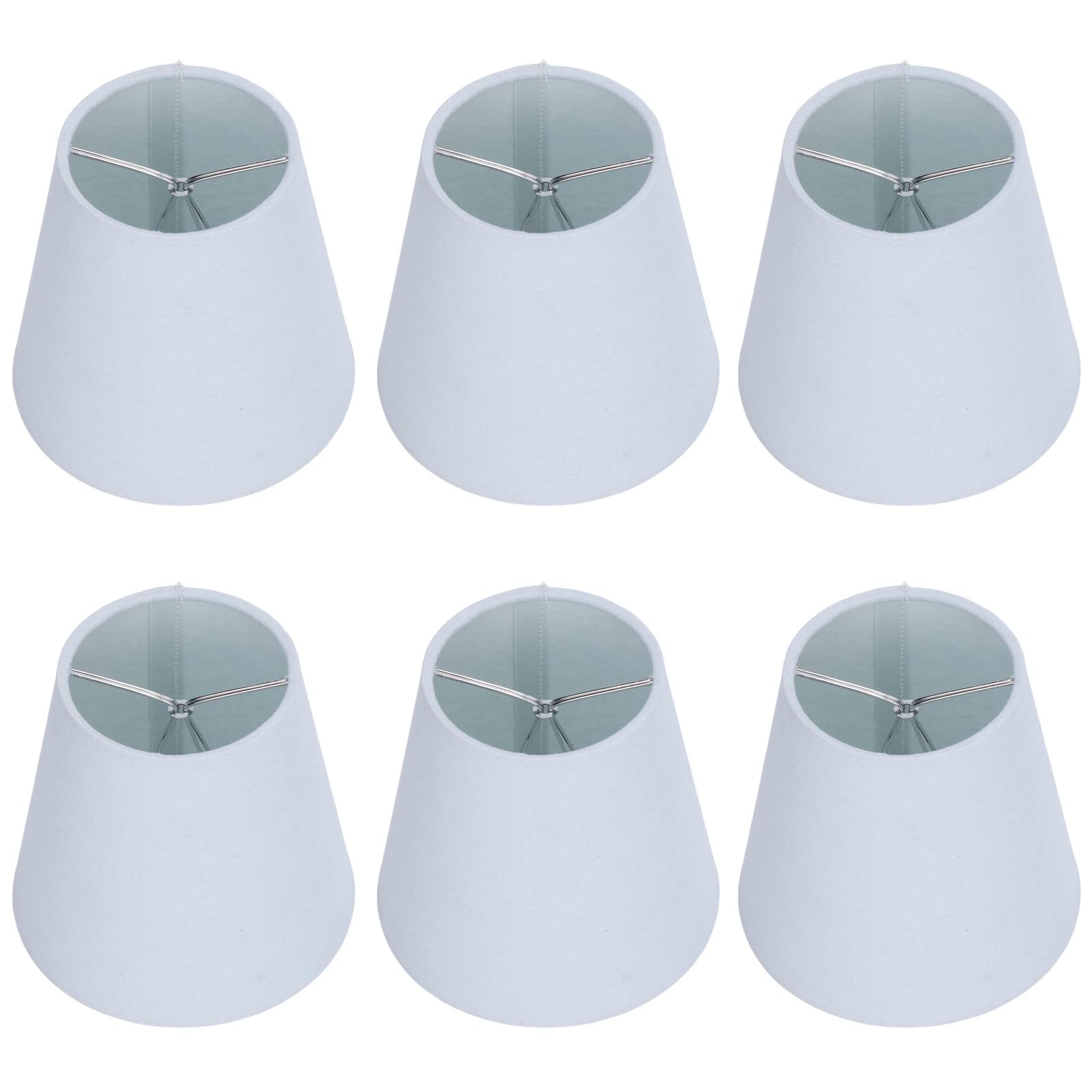 6pcs Barrel Fabric Lampshade, Small Lamp Shade for Table Lamp Floor Light, Clip On Simple Modern Fabric Table Floor Lamp Cover for E14 Bulbs, Spherical Bulbs, Round Bulbs