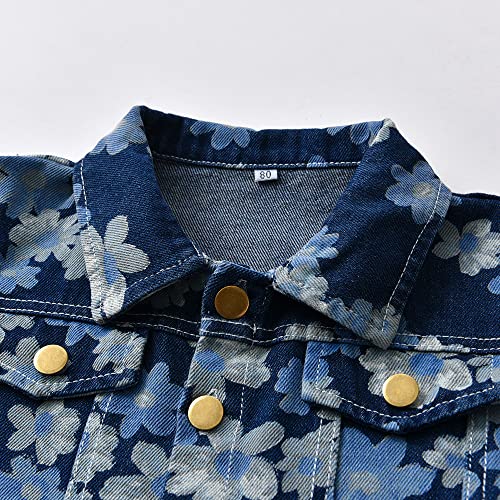 Meufam Toddler Babys Floral Print Denim Jackets Button Down Jeans Coat Fall Outwear Clothes for Kids Girls Boys3