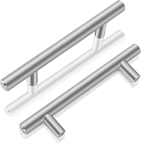 Gobrico Tiradores de puerta estilo europeo con barra en T de acero inoxidable sólido, paquete de 25 unidades (de centro a centro 3.780 in)