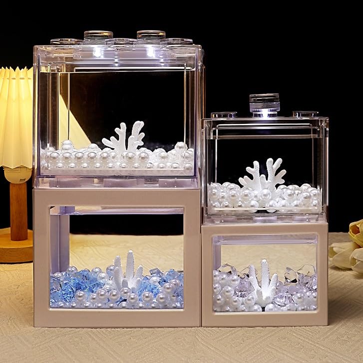 Aquarium en acrylique transparent anti-chute petit bocal poisson de bureau - 6