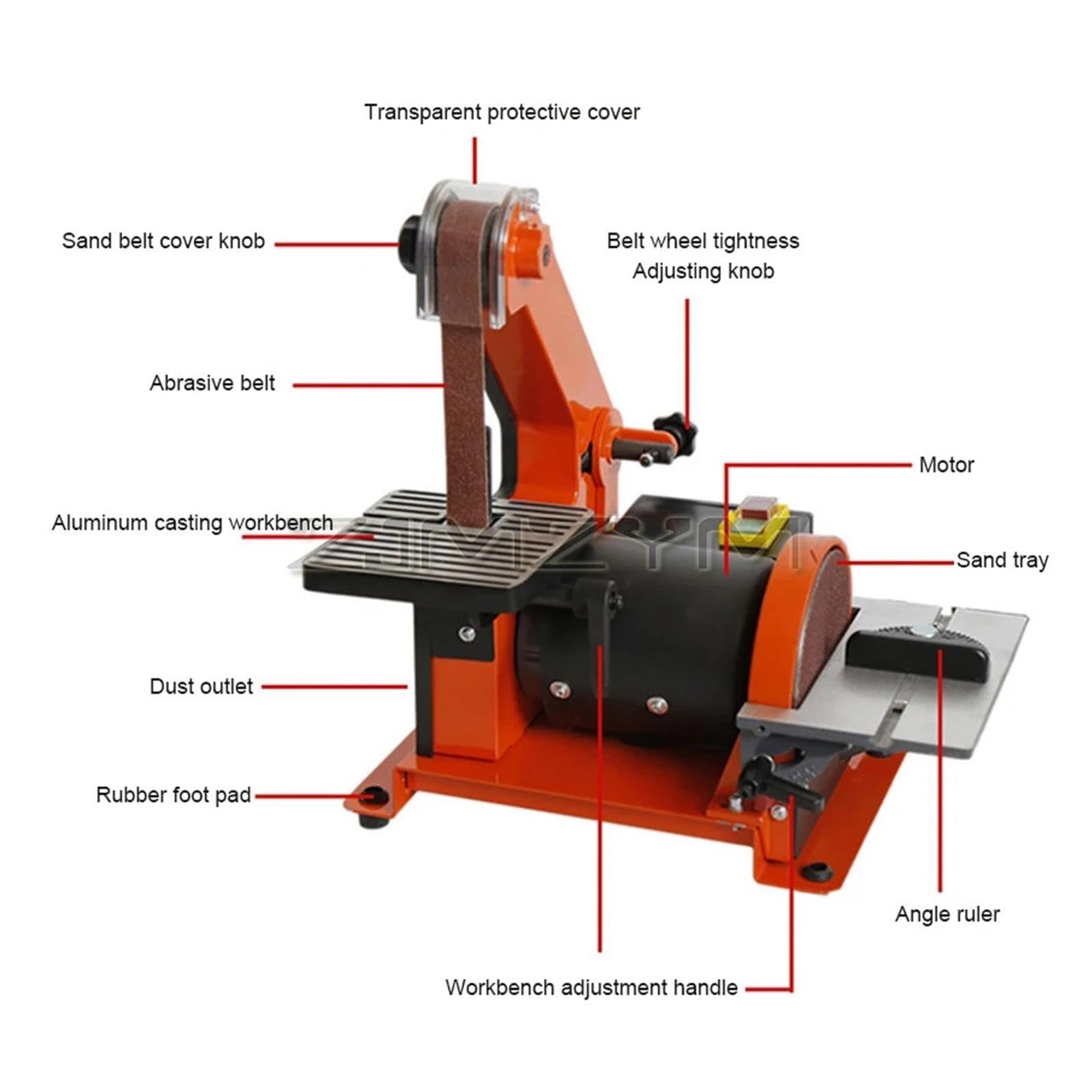 MM4113 Levigatrice a nastro verticale professionale per la lavorazione del legno Levigatrice a nastro metallico 300W 2800r/min 760 * 25mm Per uso fai da te
