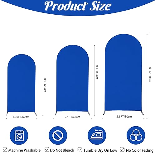 Miniatura 9 de Juego de 3 fundas de elastano ajustables para arco de boda, cubierta de fondo de arco negro, cubierta de fondo redonda para boda, fiesta de