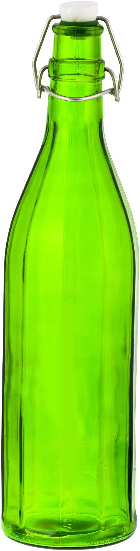 Colhexa Glass Bottles With Cork 1litre, Kitchen Decoration (Green, 1)