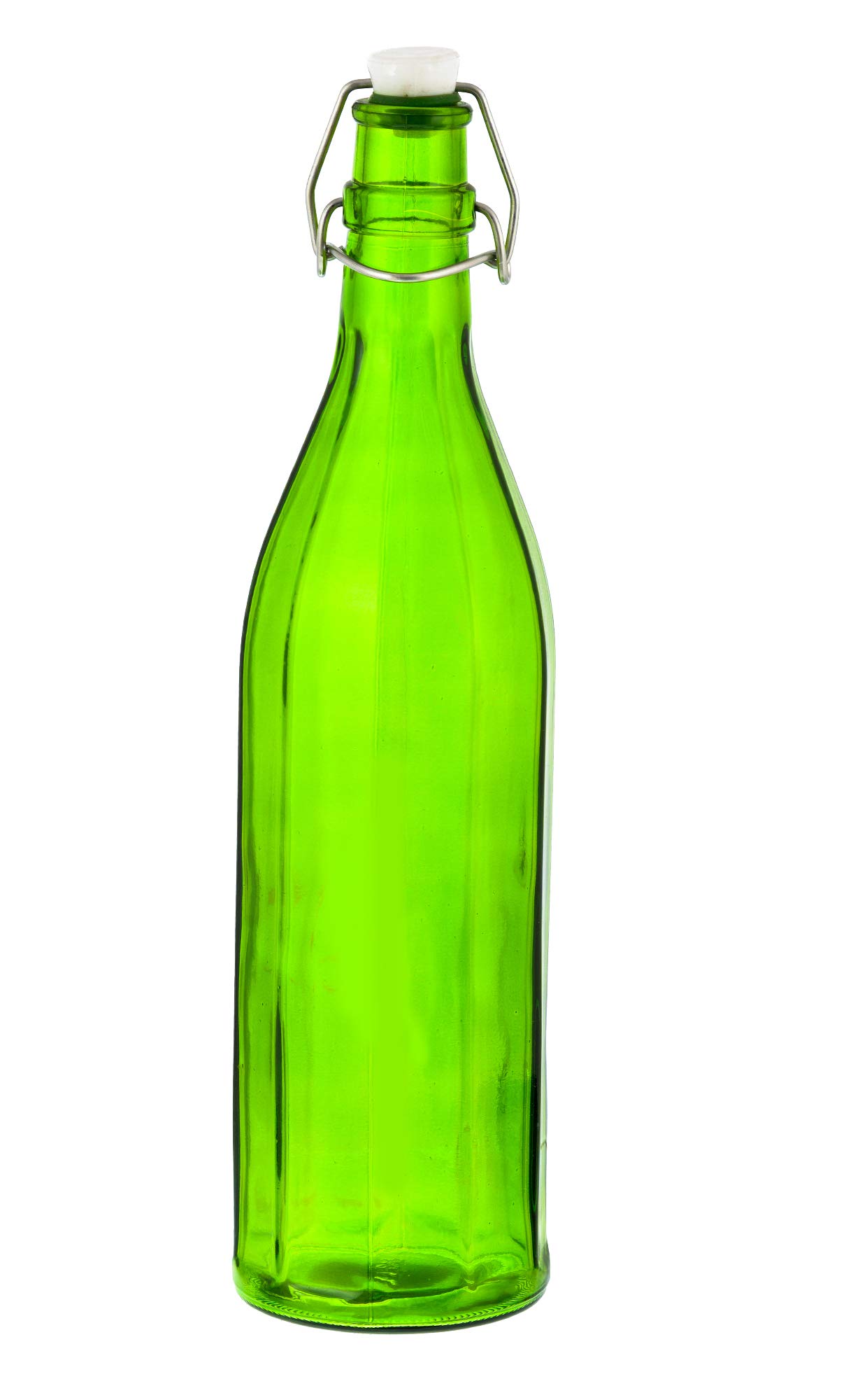 MACHAK Colhexa Glass Bottles With Cork 1litre, Kitchen Decoration (Green, 1)