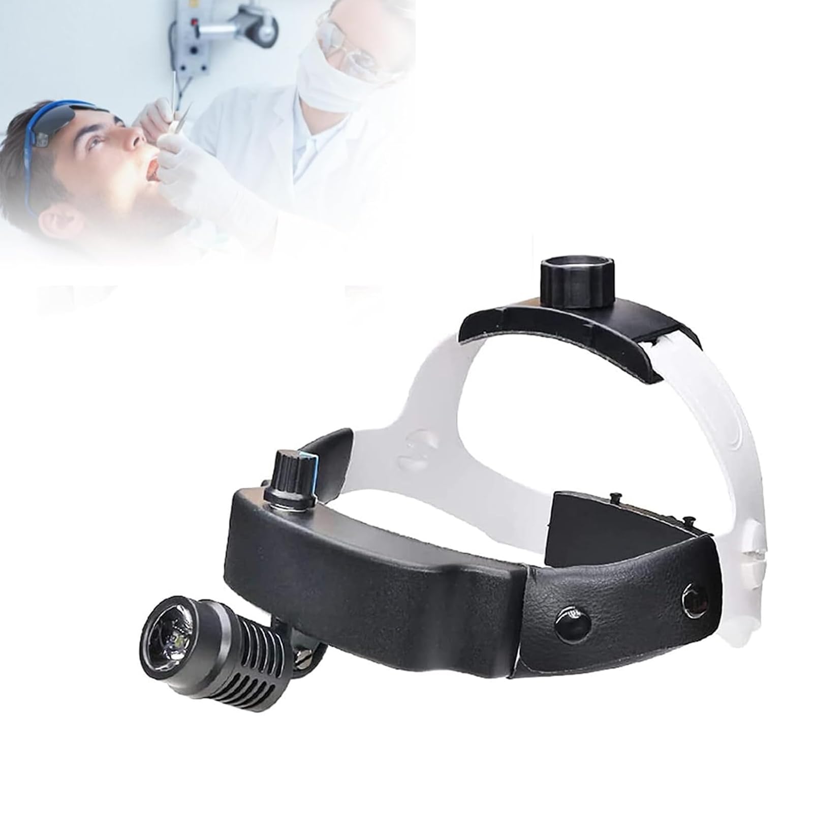 Faro Chirurgico da 3 W, Faro Dentale Regolabile, Luce Gialla 4000-4500 K/Regolazione Continua della luminosità/Testa della Lampada Regolabile a 180°, Adatta per odontoiatria