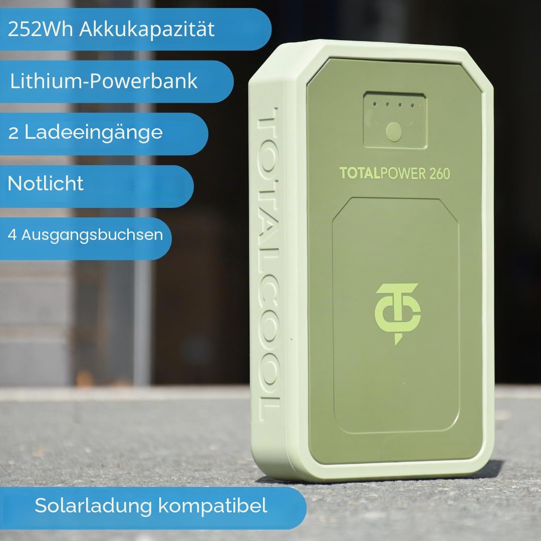 Totalpower 260 Portable Power Pack Off Grid Power Supply Lightweight Battery Power Pack Camping Fishing Backup Power Bank