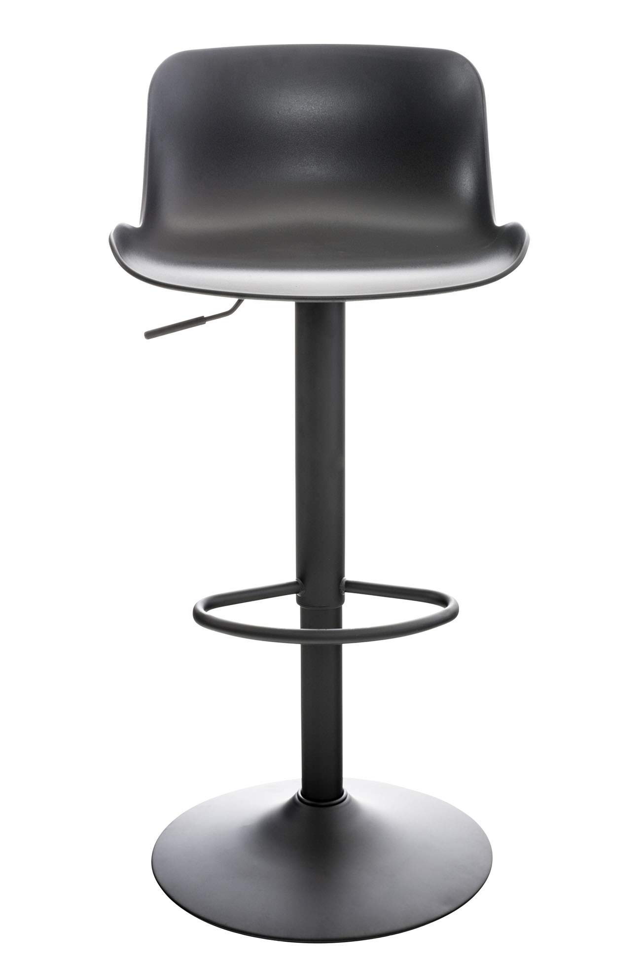CLP Set 2 Sgabelli Bar Almada in Polipropilene I Coppia Sedie Alte Bancone Girevoli Regolabili 57-78 CM, Colore:Nero