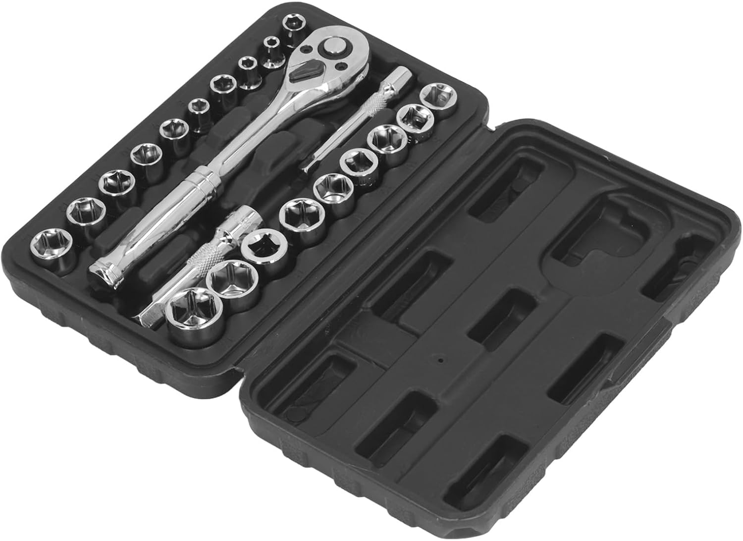 Fafeicy 3/8, 1/4 Hex Socket Wrench Set with, Quick Release Ratchet Wrench, 72 Teeth, Automotive Repair, Car Maintenance