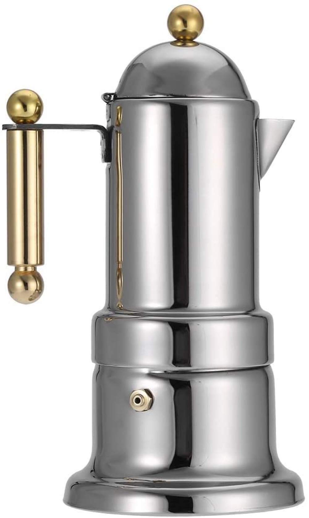 CLQ Moka-Pot Espresso-Kaffeemaschine Aus Edelstahl Moka Pot Mit 4-Tassen-Sicherheitsventil