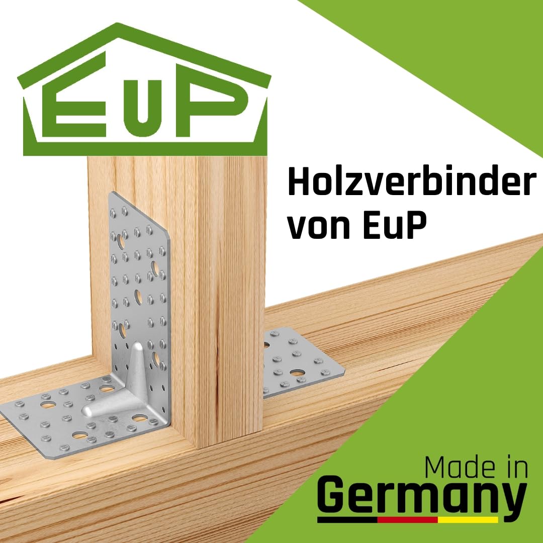 EuP Stabdübel Set mit 100 Stück 12x80 mm – S235 Stahl, galvanisch verzinkt, Made in Germany