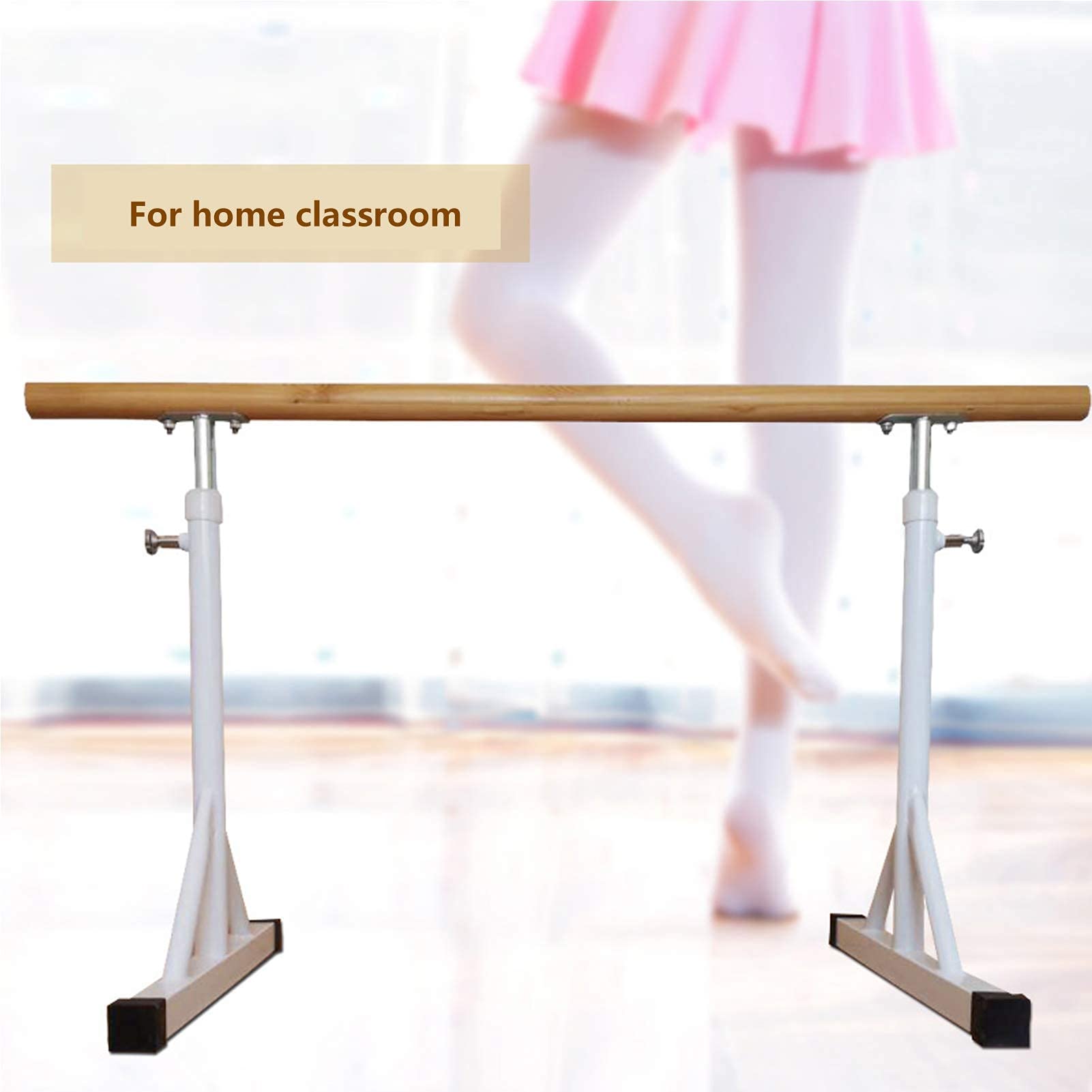 Ballettstange mit rutschfestem Ständer, höhenverstellbare Stretchstangen, freistehende tragbare Stangenstange für Tanzfitness zu Hause,150 cm