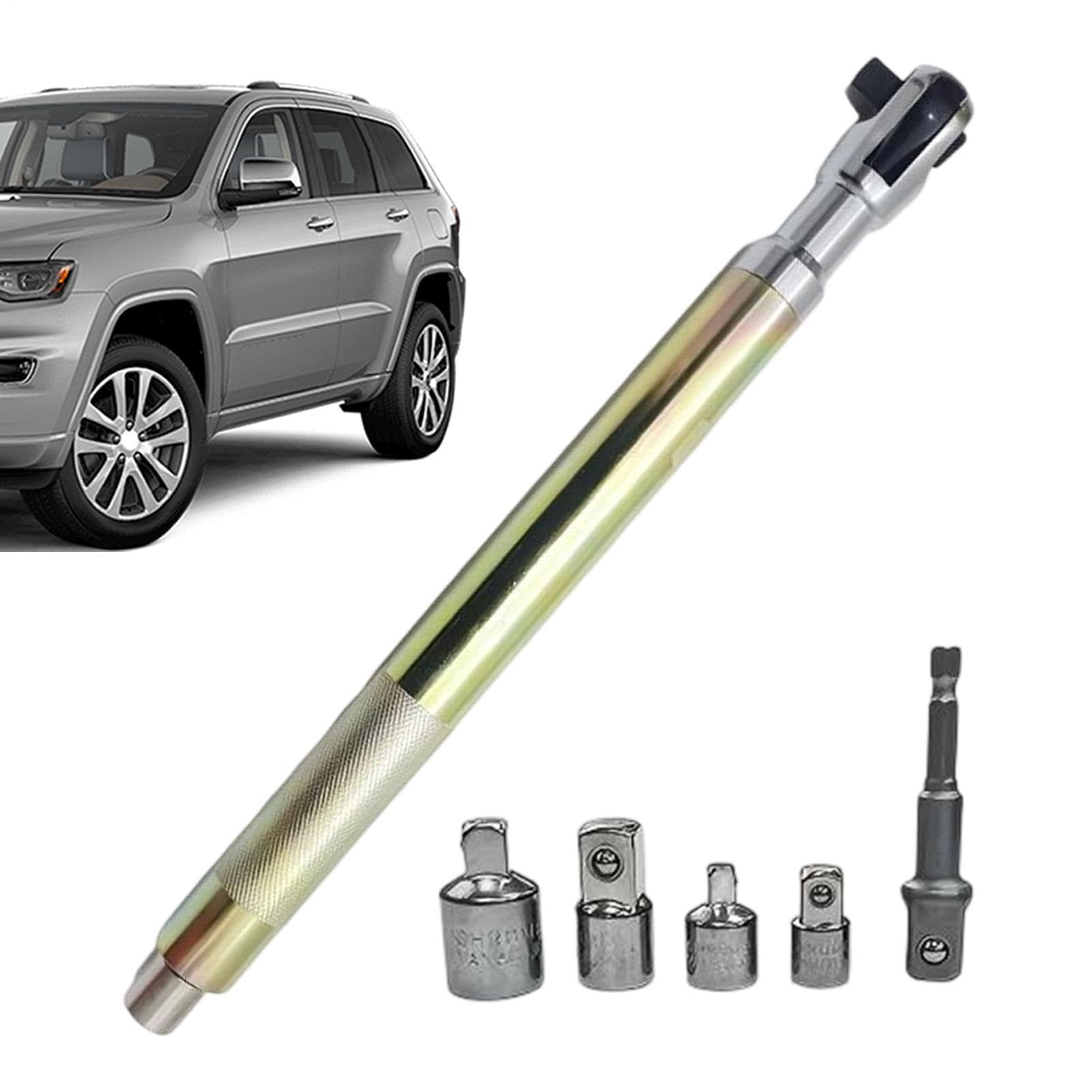 Genérico Llave Extensión Acodada 12,7 mm, Cuadro 1/2 Pulgadas de Metal Alto Torque, Llave De Carraca Eléctrica, Para Taladro Eléctrico Neumáticos Maquinaria Compartimentos Del Motor