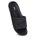 YOHO Doodle Sliders for Men | Feather-Light EVA Sole | Durable PU Upper | Soft Lycra Lining | All-Day Comfort | Subtle Branding | Water-Resistant Design | Classic Black - UK 11 gallery image