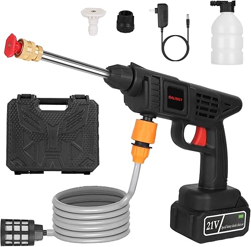 Lavadora a presión inalámbrica, lavadora de energía portátil de 363 PSI con batería recargable de 12000 mAh, lavadora de energía eléctrica para