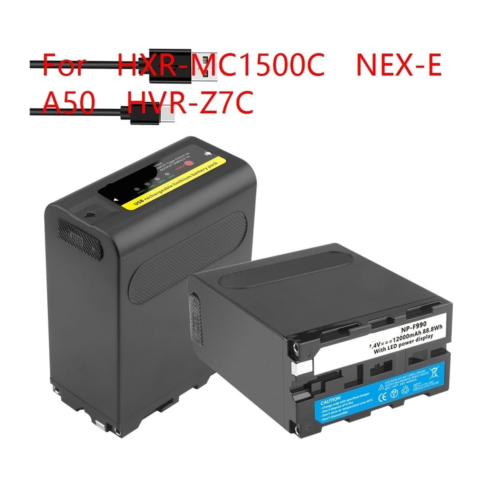 Batteria Di Decodifica NP-F990 NP F970 F980 F960, Compatibile Con Sony, For Videocamera HXR-MC1500C NEX-EA50 HVR-Z7C For Luce Video LED(4 Pcs Battery)