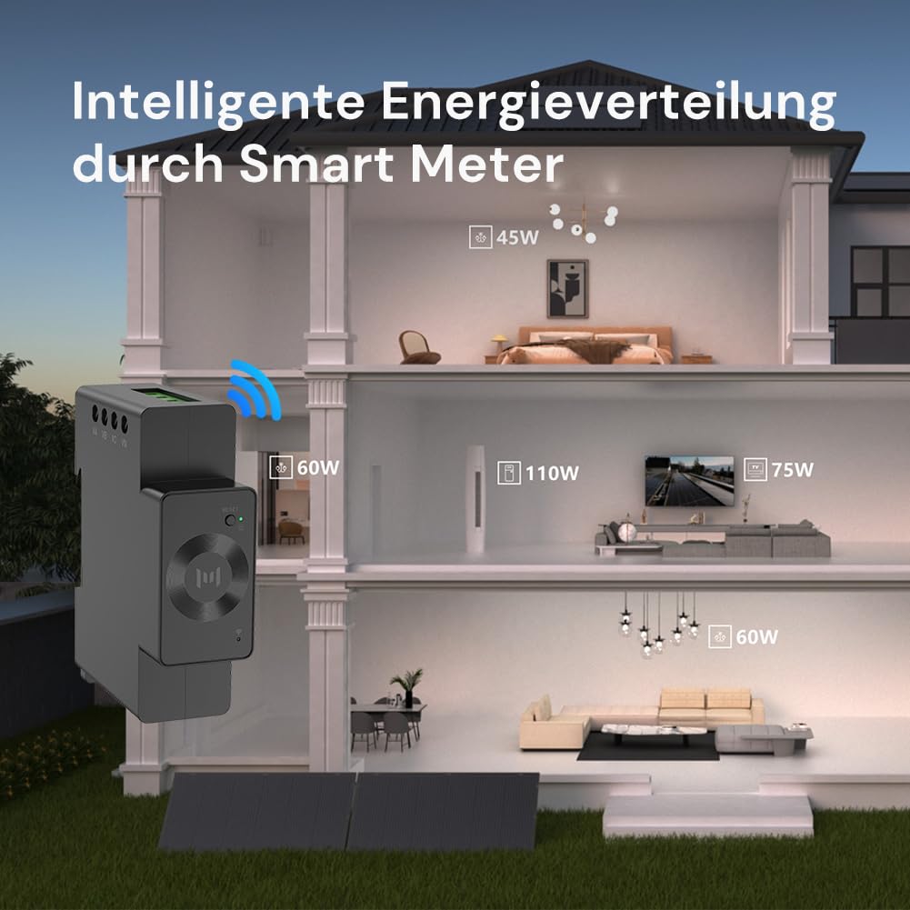 Marstek Venus D CT002 Compteur Intelligent Triphasé : Compteur intelligent pour installations triphasées ou monophasées, 0% TVA, Supporte le WLAN, Bluetooth, Prêt pour le photovoltaïque, Ajustement