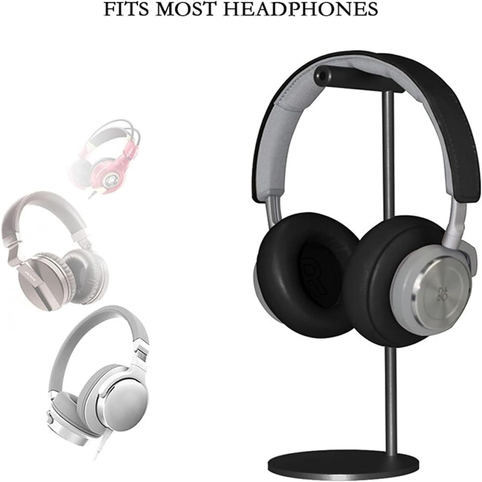 Gaming Accessori Gancio per Barra di Supporto in Alluminio E Base in Silicone Antiscivolo per Supporto per Cuffie da Gioco per PC di Tutte Le Dimensioni Stand Over-Ear da Gioco