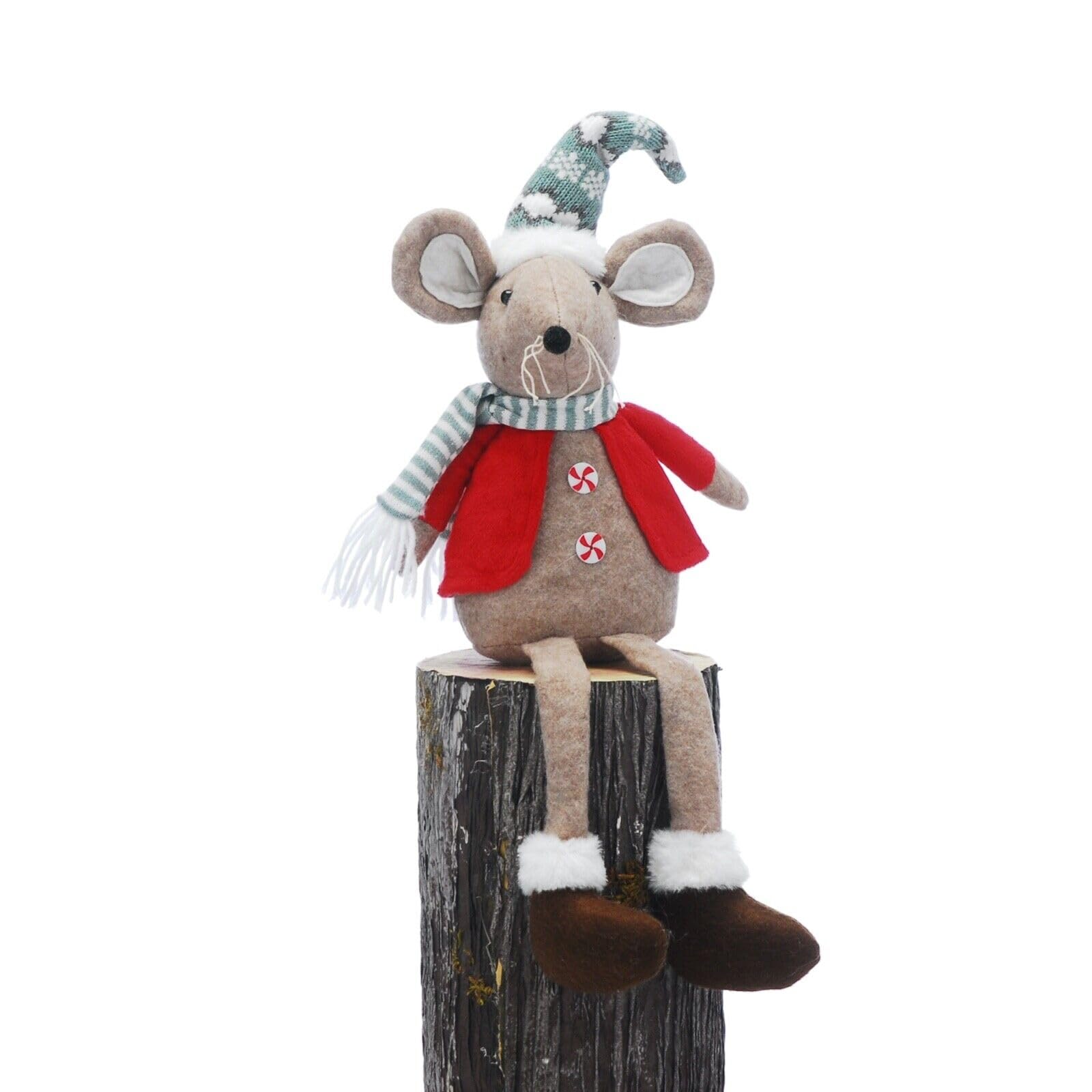 Souris en peluche festive grand format de 54 cm idée cadeau Noël