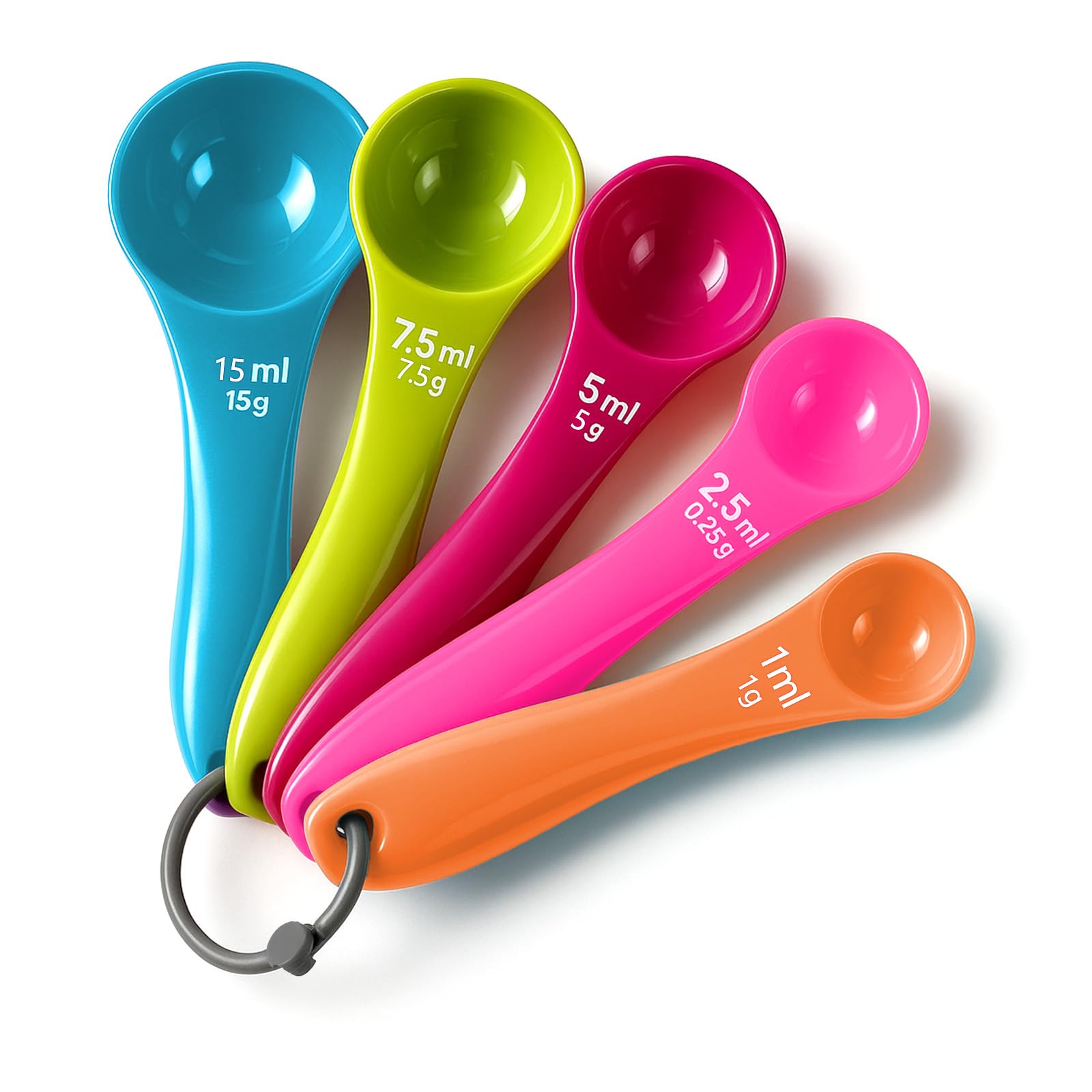 Ensemble de cuillères doseuses 5 pièces Plastique Mesure Liquides Poudres