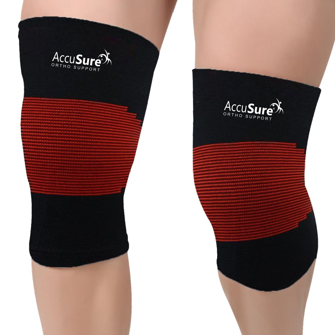 AccuSure Premium Knee Support for Men & Women –Compression Brace with 1-Year Warranty for Pain Relief, Arthritis, Injury Recovery, Sports, Running & Joint Stability -Medium