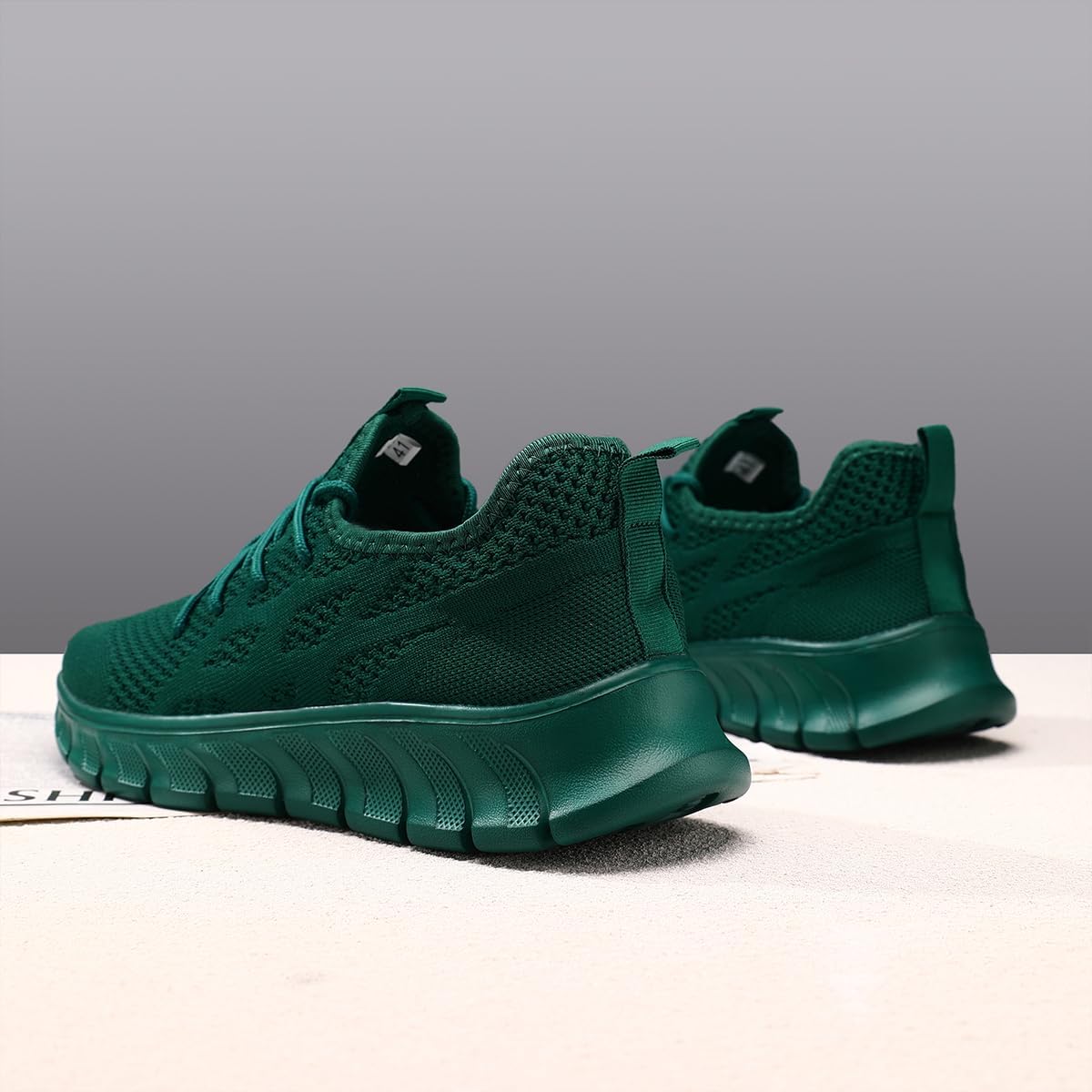 Womens Running Shoes Lightweight Walking No Slip Sneakers Tennis Gym Breathable Sports Athletic Workout Casual Fashion Fitness Comfortable Shoes Dark_Green Size US 7.5 - Image 2