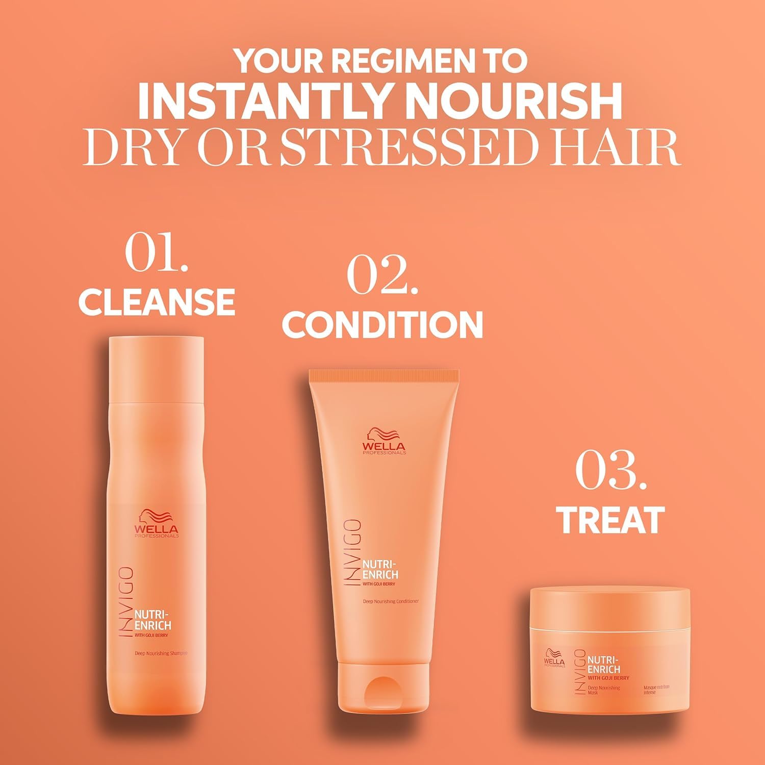 Wella Professionals Invigo Nutri-Enrich Shampoo & Conditioner Set, Deep Moisturizing, For Dry & Damaged Hair - Image 11