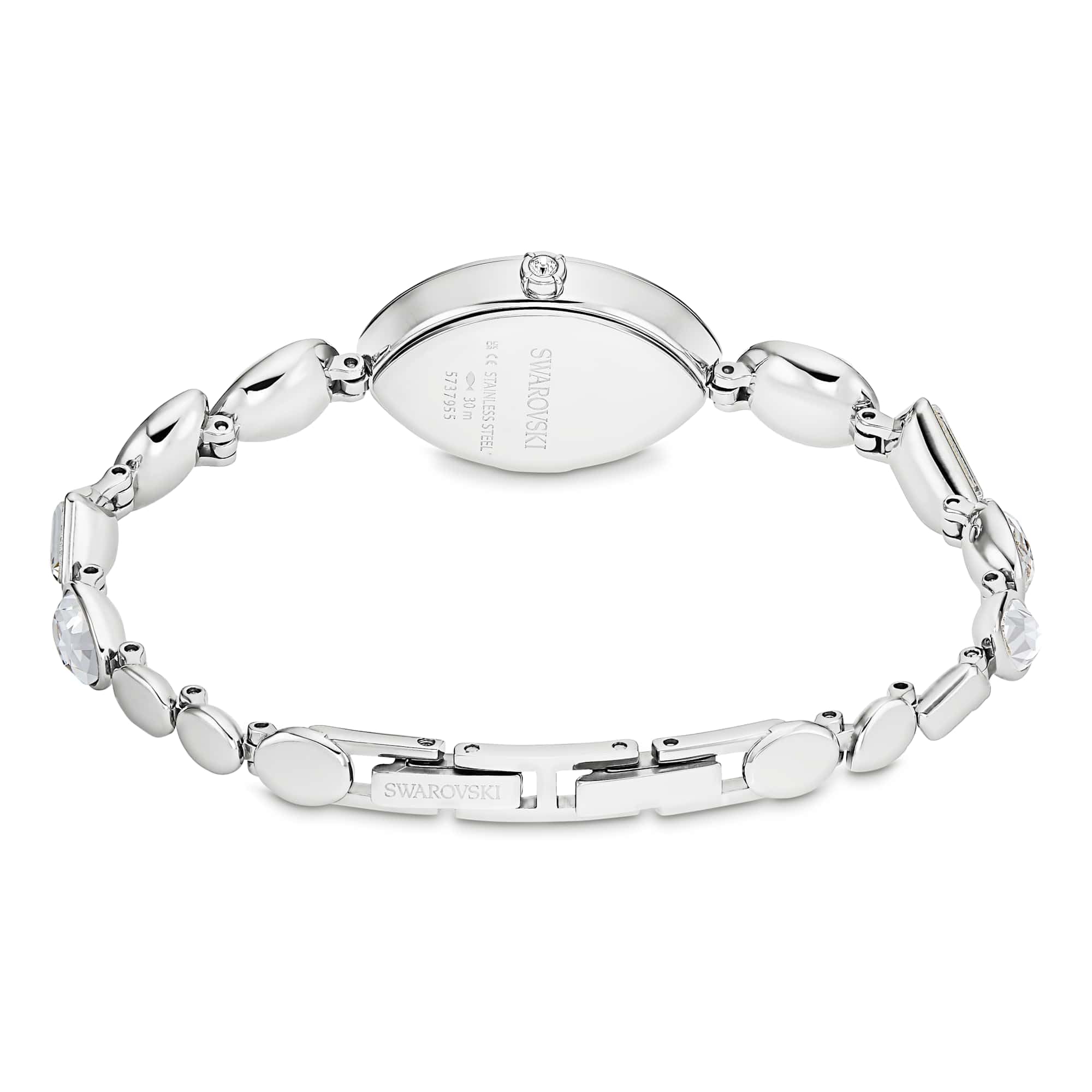 Swarovski Reloj Gema, Pulsera de Cristal, Tono Plateado, Acero Inoxidable