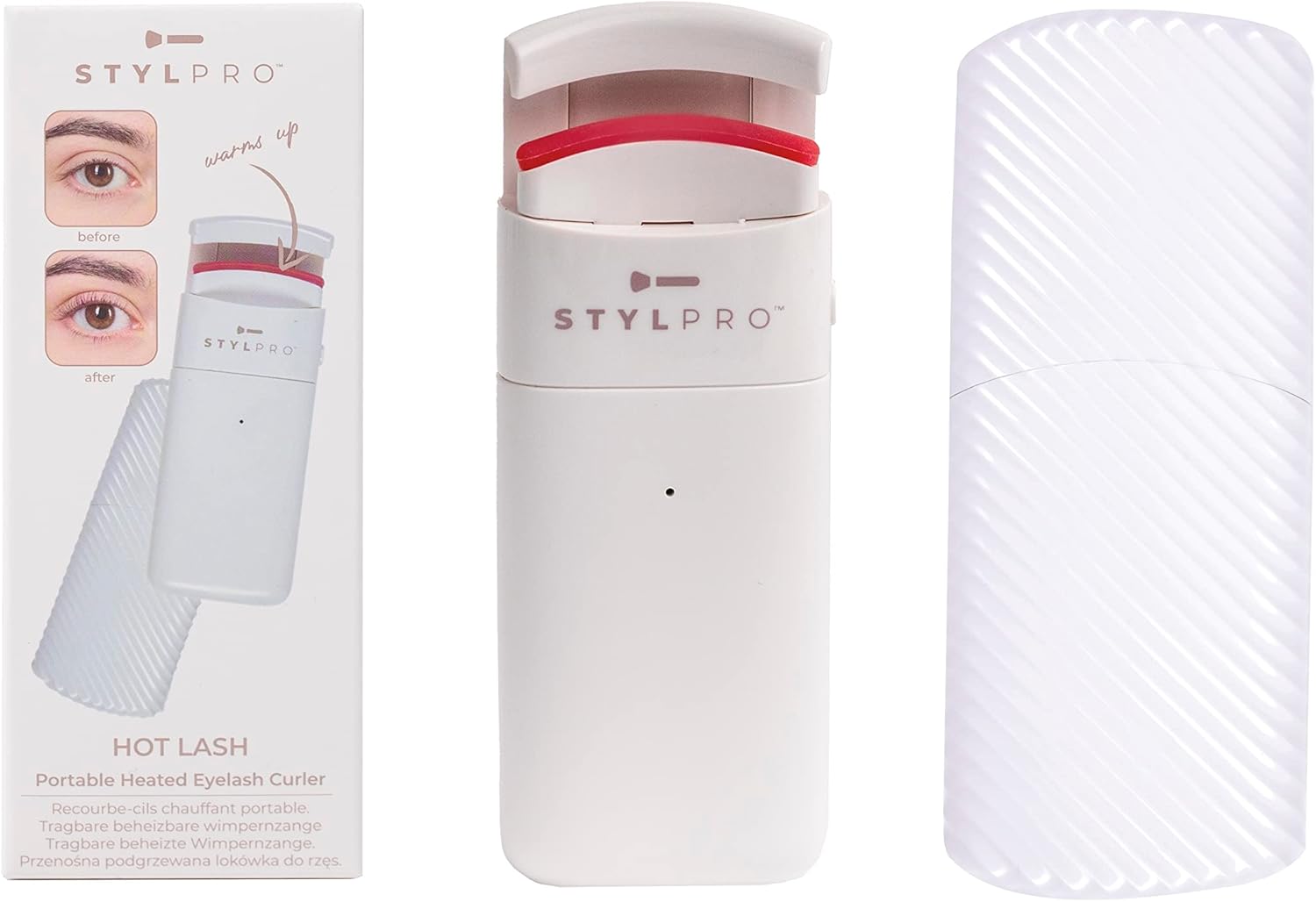 STYLPRO Hot Lash Heated Eye Lash Curler Protective Carry Case Long